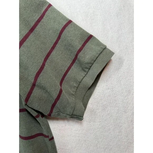 Polo by Ralph Lauren Short Sleeved Polo Shirt Olive Green Striped Men's 2XB Big - Picture 5 of 7
